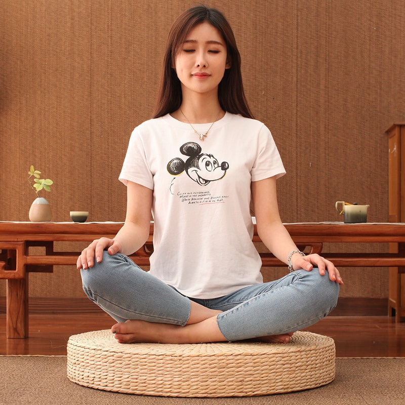 Straw Futon Meditation Floor Cushion - Chakra Galaxy