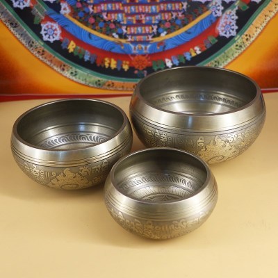 Unique Handmade Copper Buddhist Meditation Bowl