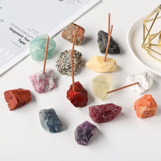 Natural Relaxing Various Crystal Stones Incense Holder