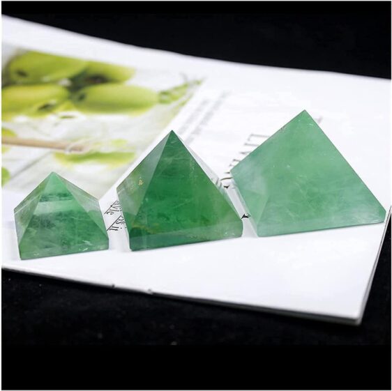 Natural Green Fluorite Energy Orgone Chakra Pyramid