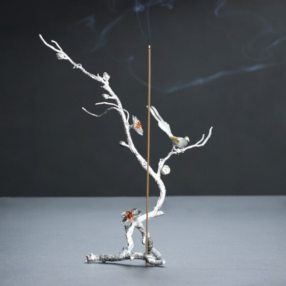Tree Branch & Bird Ornament Zen Incense Holder