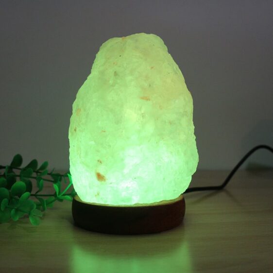 Natural Wooden Base USB Pink Himalayan Salt Lamp