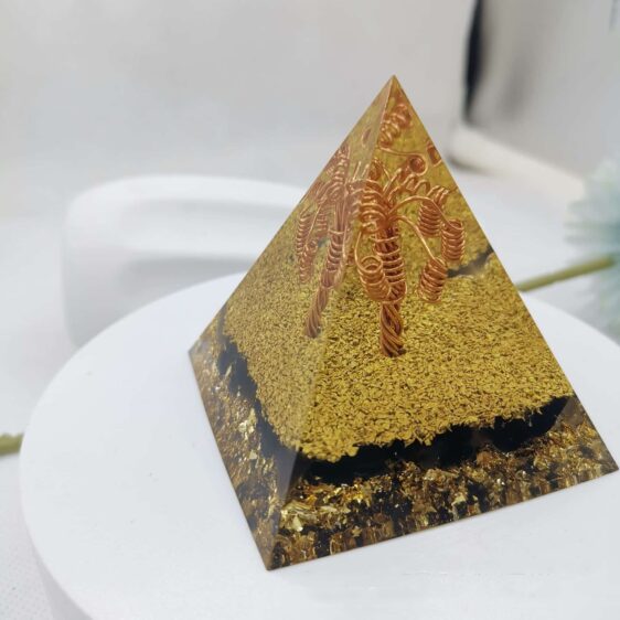 Copper Tree of Life Gold Orgone Chakra Pyramid