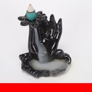 Meditating Buddha's Hand Lotus Flower Zen Incense Burner Holder
