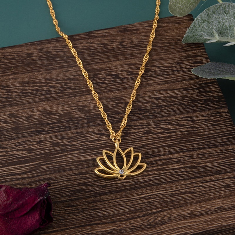 Lotus Flower Necklace - Lena James Design
