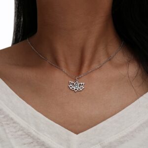 Hollow OM And Lotus Flower Purity Symbol Necklace