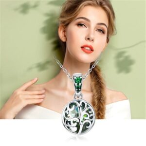 Green Gemstone Tree of Life Women's Pendant Necklace