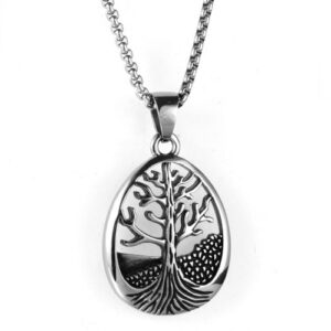Nordic Stainless Sacred Tree of Life Pendant Necklace