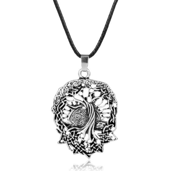 Silver Alloy Celtic Tree of Life Pendant Necklace