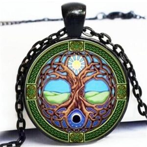 Black Copper Kabbalah Tree of Life Pendant Necklace