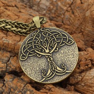 Vintage Viking Silver Bronze Celtic Tree of Life Necklace