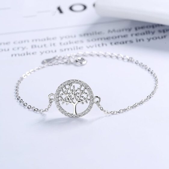 Exquisite Gold Silver Chain Women's Tree of Life Symbol Bracelet