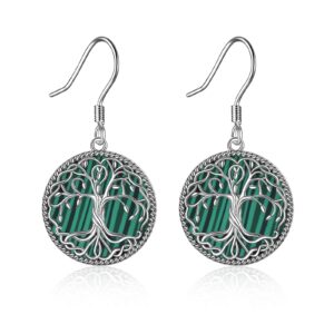 Abalone Shell Sterling Silver Celtic Knot Tree of Life Earrings