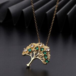 Elegant Copper Swarovski Tree Of Life Symbol Necklace