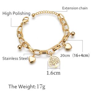 14k Real Gold Flower Bracelet for Women | 14k Gold Nature Bracelets | Lotus  Flower, Clover, Tree of Life, Chakra Bracelets | Women's 14k Gold Jewelry