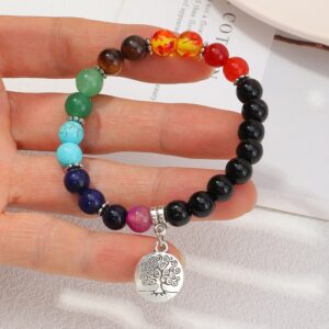 7 Chakra Stone Beads Yoga Tree of Life Bracelet