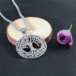 Silver Spiritual Celtic Tree of Life Pendant Necklace