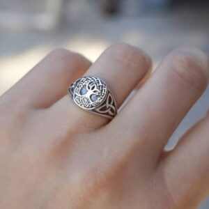 Ancient Silver Kabbalistic Tree of Life Unisex Ring