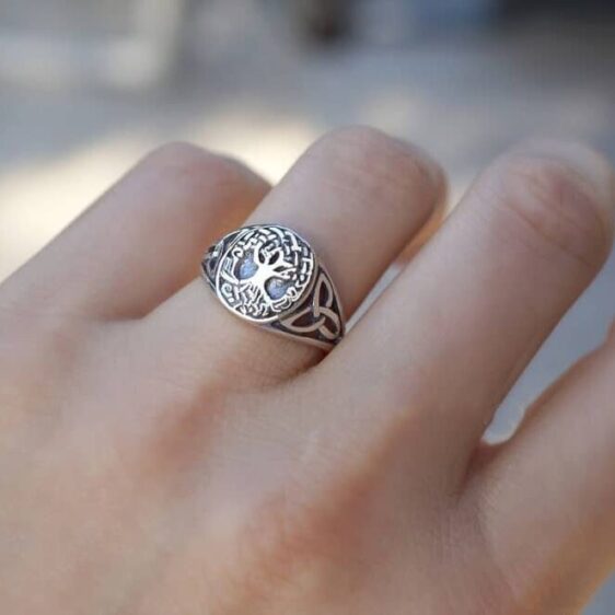 Ancient Silver Kabbalistic Tree of Life Unisex Ring