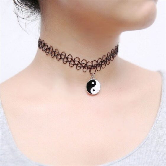 Unique Chinese Balance Symbol Yin Yang Women's Choker Necklace