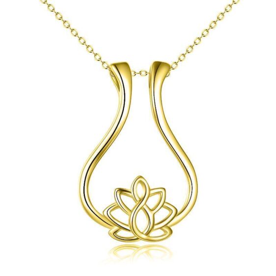 Elegant Lotus Flower Gold-Plated Pendant Necklace