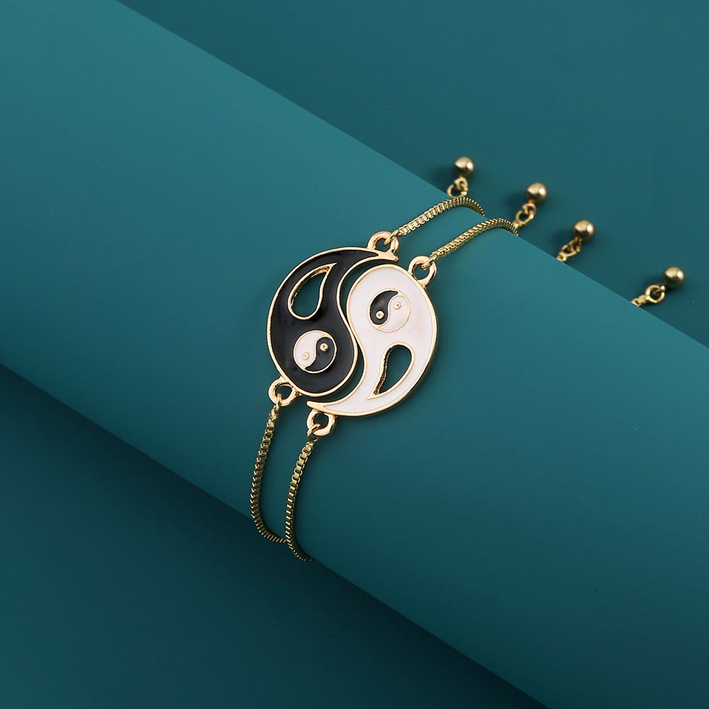 Yin Yang Bracelet Silver - The Evil Eye | SPIKY LEAVES