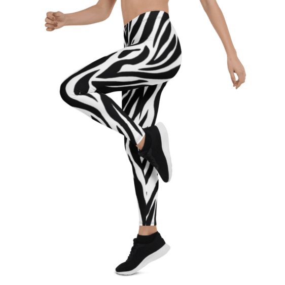 Black White Zebra Print Leggings & Yoga Pants