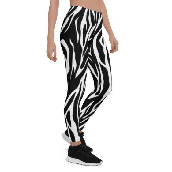 Black White Zebra Print Leggings & Yoga Pants