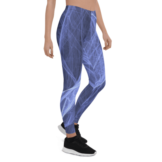 Blue Spider Web Print Leggings & Yoga Pants