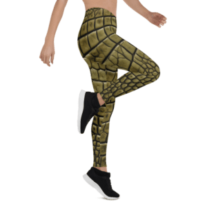 Crocodile Skin Print Brown Leggings & Yoga Pants