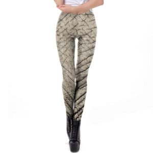 Elephant Skin Print Grey Leggings & Yoga Pants