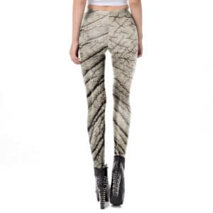 Elephant Skin Print Grey Leggings & Yoga Pants