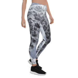 Grey Snow Leopard Print Leggings & Yoga Pants