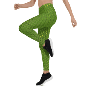 Lizard Skin Print Green Yellow Leggings & Yoga Pants
