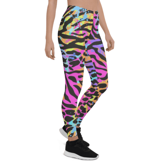 Multicolor Neon Zebra Leopard Leggings & Yoga Pants