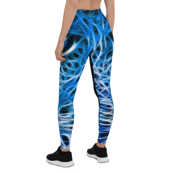 Neon Blue Leopard Print Leggings & Yoga Pants
